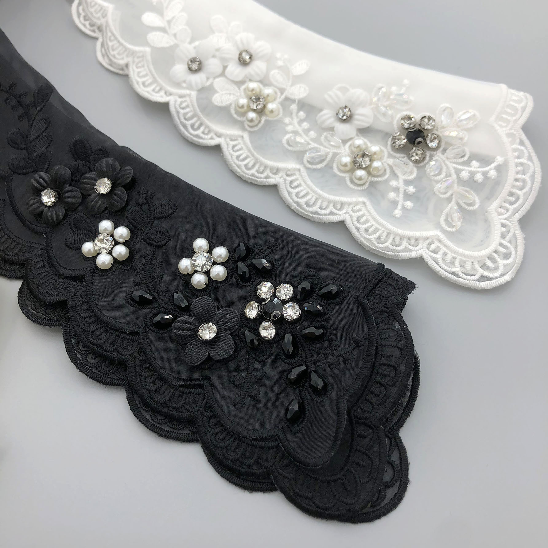 Los fabricantes especializados en la producción y procesamiento de varios collar de diseño de moda nueva venta caliente falso collar de doble capa collar de hilo falso collar