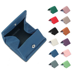 Foreign trade Japanese style top layer cowhide short mini small wallet buckle coin bag storage genuine leather coin purse wholesale