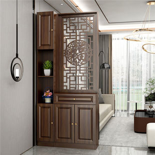 Entrance Hall Entrance Cabinet Screen Partition Living Room Blocking New Chinese Style Storage Rack Entrance Shoe Cabinet Wine Cabinet Double-Sided Cabinet