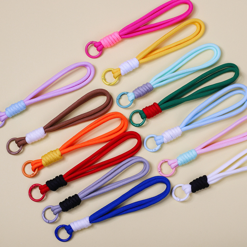 Color Matching Mobile Phone Lanyard Nylon Braided Rope Keychain Pendant DIY Plush Doll Bag Hanging Jewelry Accessories