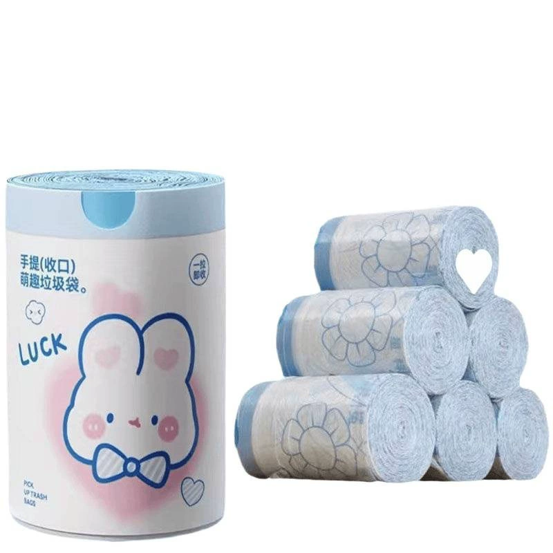 Cartoon high quality handheld garbage bag for home use, drawstring, increased thickness