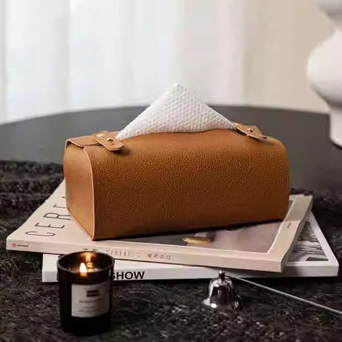 Tissue box, paper box, ins style, high-end living room, high-end face, household, light luxury desktop, high-end leather paper box