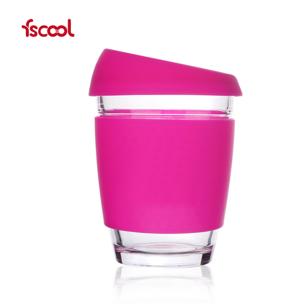 Creative ins solid color silicone glass coffee cup