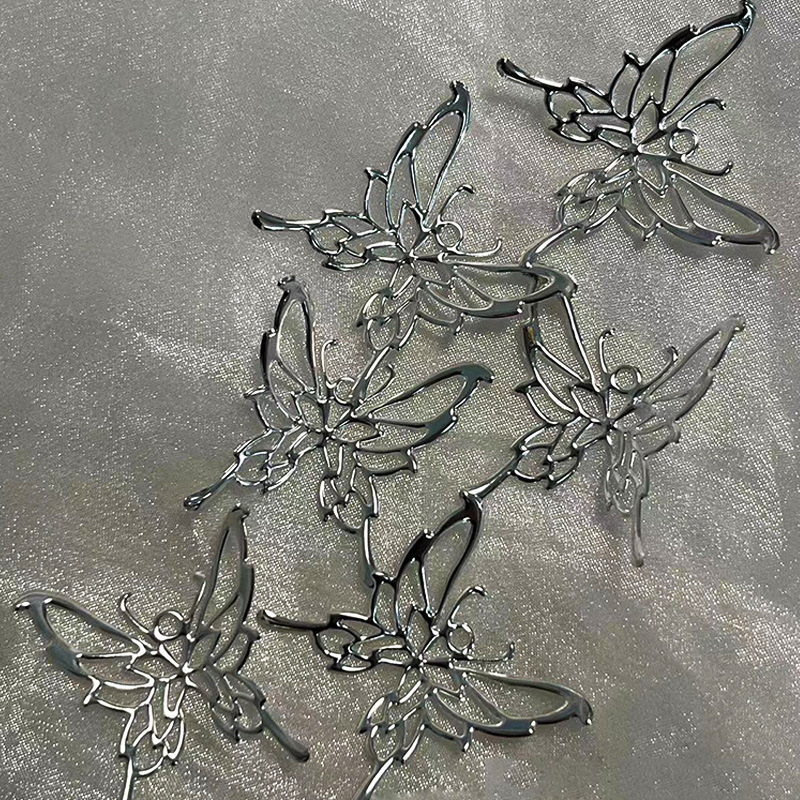New Three-Dimensional Kc Silver Long Tail Butterfly High-Quality DIY Cream Glue Resin Phone Case and Wine Glass Decoration New Three-Dimensional Kc Silver Long Tail Butterfly High-Quality DIY Cream Glue Resin Phone Case and Wine Glass Decoration