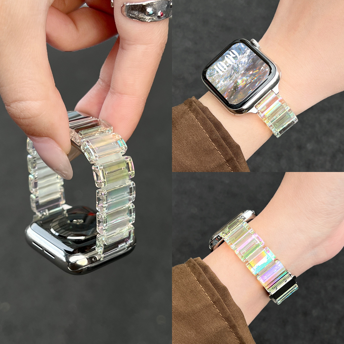 Correa de Silicona para Reloj Inteligente S11 S9/8 de PC, Galvanizado, para iWatch