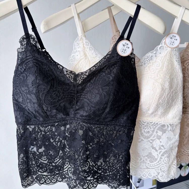 Luxury Confis 5520 French Lace Sexy Cross Back Wireless Fixed Cup Strap Breathable Versatile Underwear Luxury Confis 5520 French Lace Sexy Cross Back Wireless Fixed Cup Strap Breathable Versatile Underwear