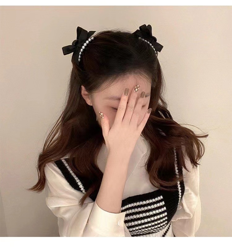 Advanced Satin Satin Big Black Bowknot Clip de tiburón Tocado Diamante cuadrado Horquilla en la parte posterior de la cabeza Clip de agarre Horquilla femenina