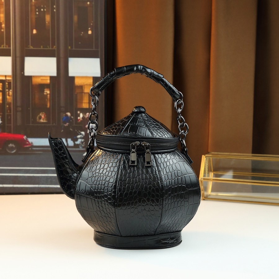 New Style Quirky Crocodile Pattern Women's Shoulder/Crossbody Bag Creative Chinese Teapot/Wine Pot Shaped Handbag_voghion.com