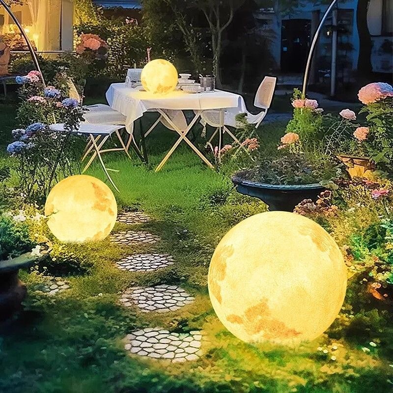 Waterproof Moon-Shaped Outdoor Courtyard Glowing Villa Moon Lawn Lamp Spherical Garden Floor Lamp Solar Atmosphere Light Waterproof Moon-Shaped Outdoor Courtyard Glowing Villa Moon Lawn Lamp Spherical Garden Floor Lamp Solar Atmosphere Light