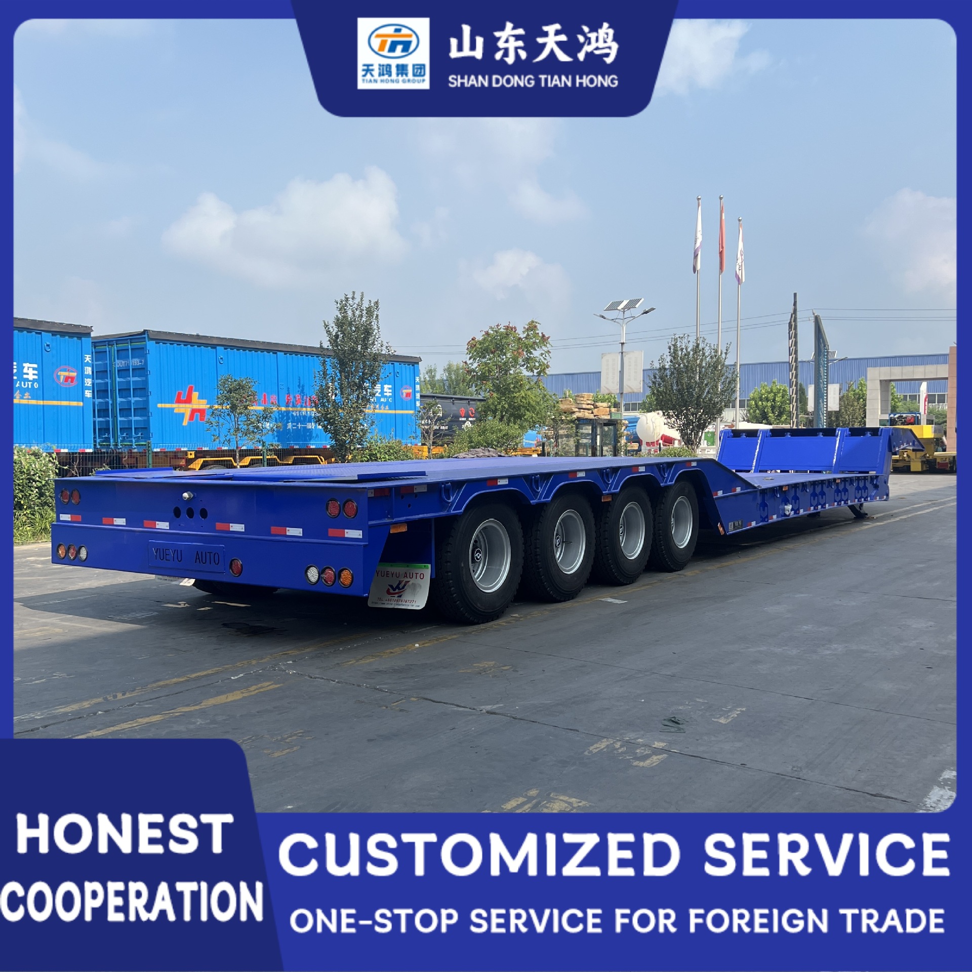 Source Factory Export Wholesale Cross-Border Sales of Large Tow Trailers, Heavy-Duty Folding Goose-Neck Large Item Transport Semi-Trailers