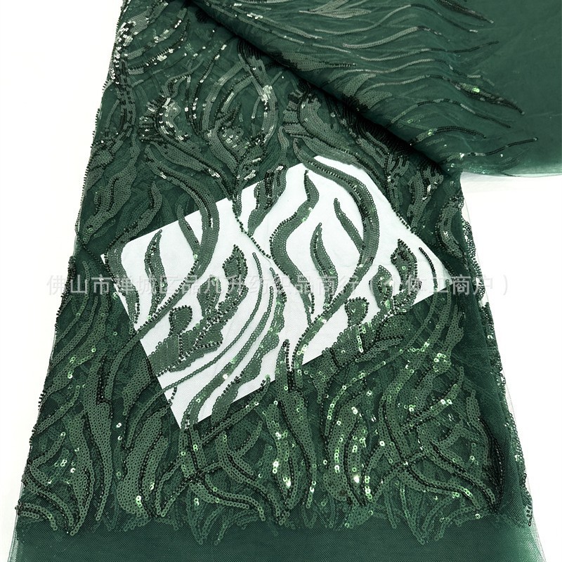 Tejido de malla de lenta bordada tridimensional Vestido de novia de moda Vestido de moda Tela de encaje LACE