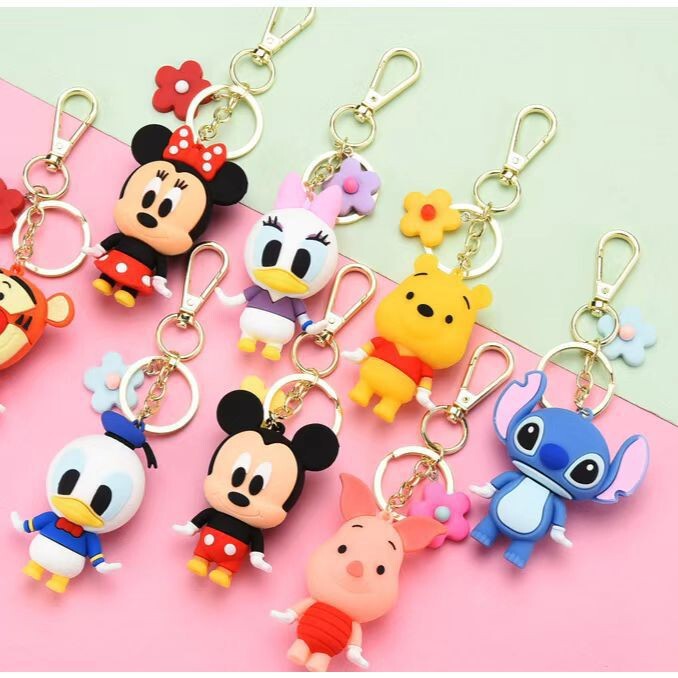 Creative Cartoon Mickey and Minnie Cute Doll Keychain Pendant Key Chain Car Bag Gift Couple Pendant Creative Cartoon Mickey and Minnie Cute Doll Keychain Pendant Key Chain Car Bag Gift Couple Pendant