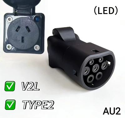 European and British Standard Socket — Elektrikli avtomobil şarj stansiyaları - anti-theft-european-standard-female-australian-standard-socket-with-light