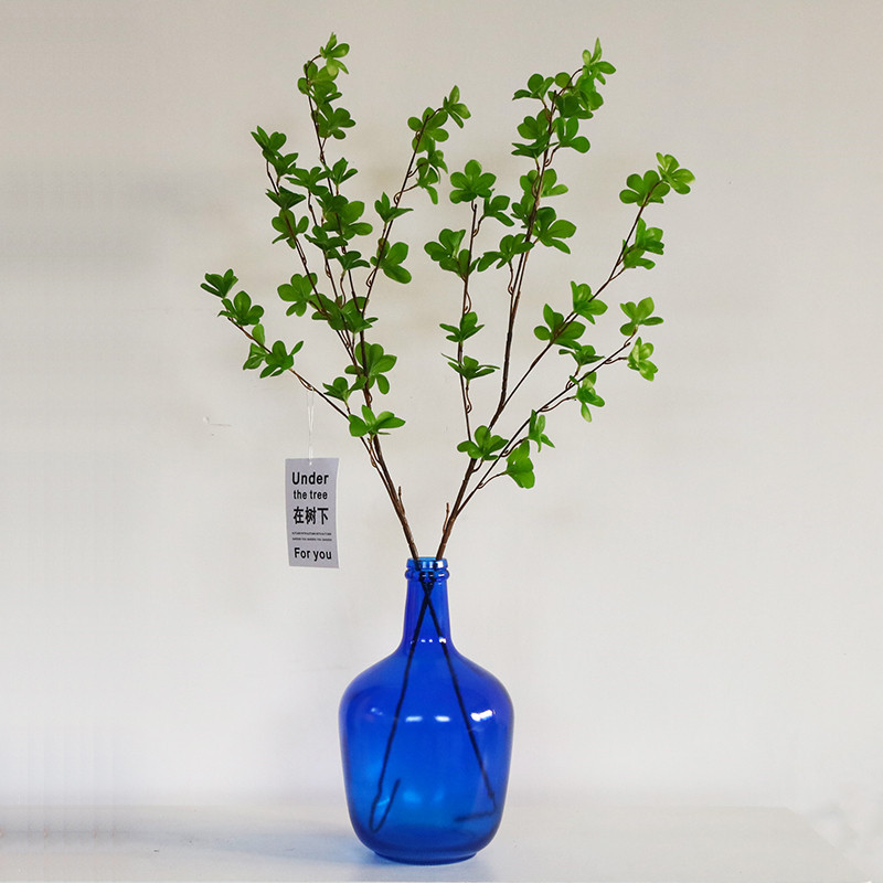 Botella de vidrio simple, boca pequeña, jarrón de barriga grande, reloj colgante de madera de caballo borracho, arreglo floral, decoración de la sala de estar, decoración hidropónica, gran