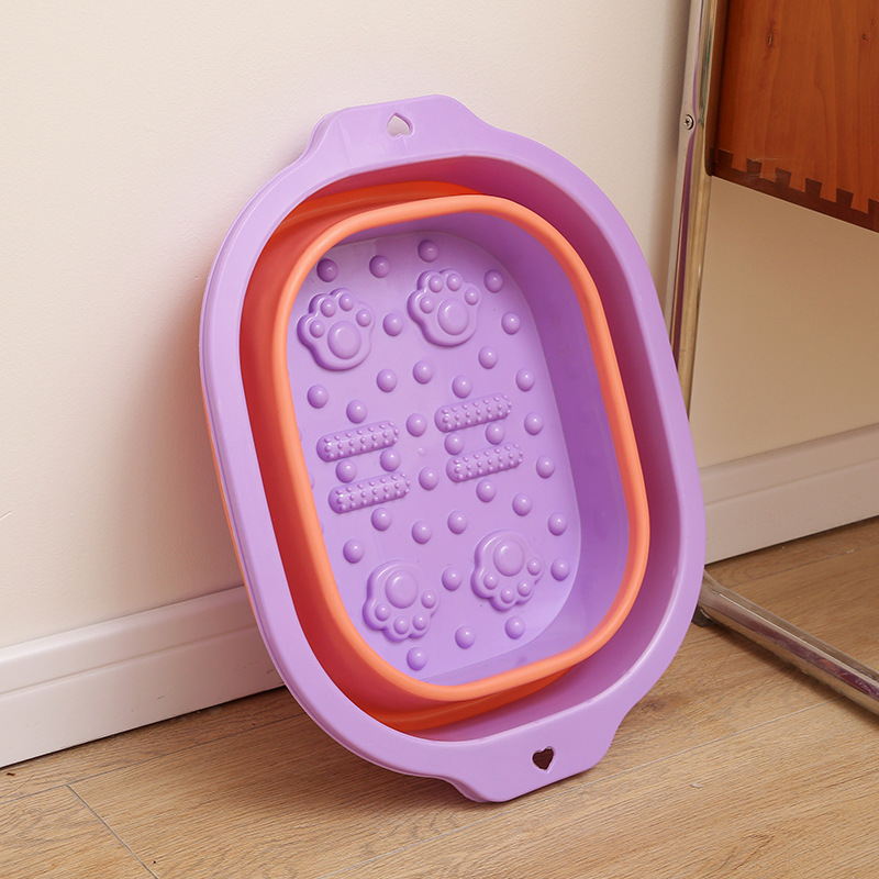 Nuevo Cubo de baño de pies plegable Cubo de baño de pies portátil Cubo de baño de pies masaje doméstico bañera de pies de plástico en stock al por mayor