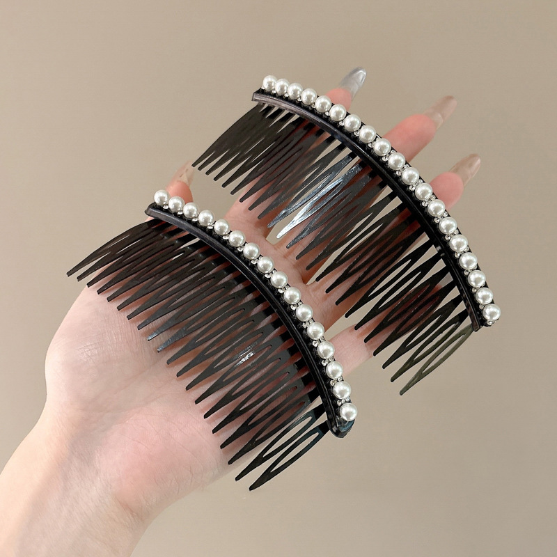 Pinza para el cabello de perlas peine para el cabello de la parte posterior de la cabeza femenina peine insertado flequillo clip para el cabello artefacto de acabado de cabello roto clip para el cabello tocado para el cabello