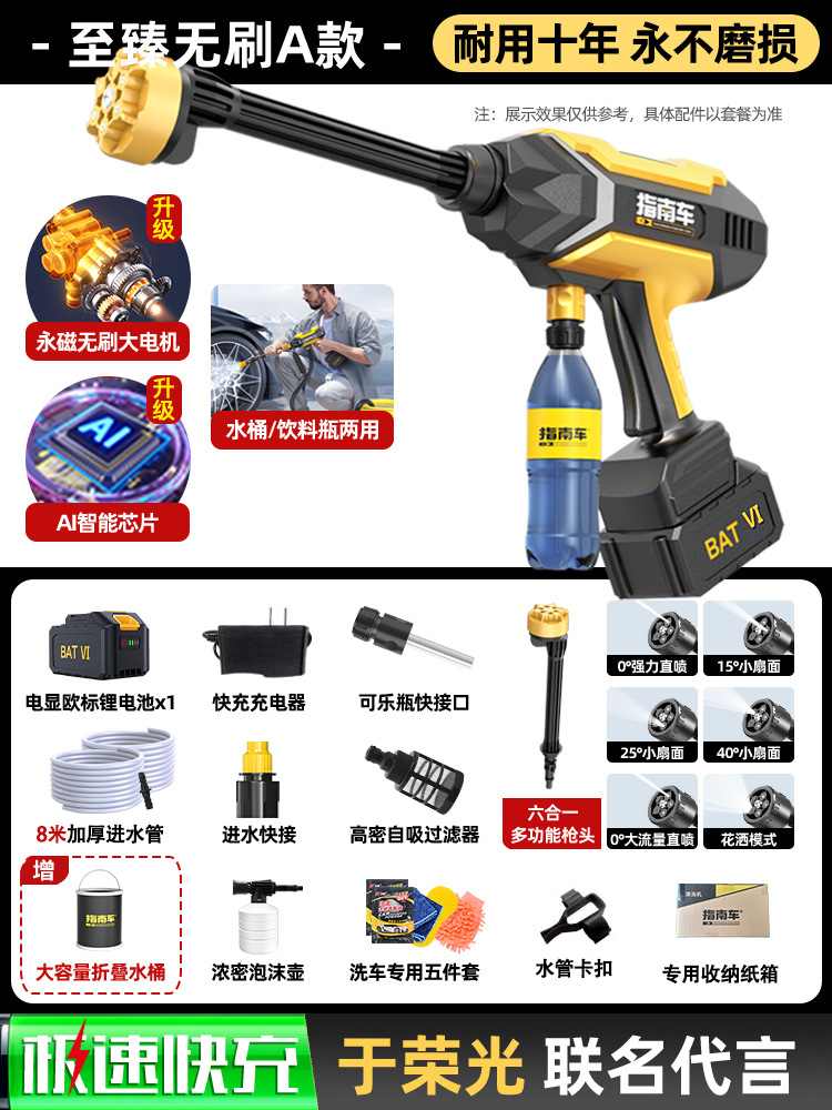 Portable car washer: Shiyong Cleaning Tool Rechargeable - high-performance-supreme-brushless-a-99999x-boost-750-battery-ai-intelligent-brushless-motor-8m-hose