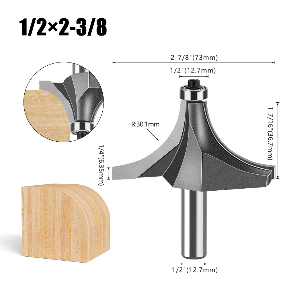 Cuchillo redondo de carpintería de 1/4 mango 1/2 mango Cuchillo redondo de uso común Cuchillo redondo de aleación de alta calidad Cabeza de corte