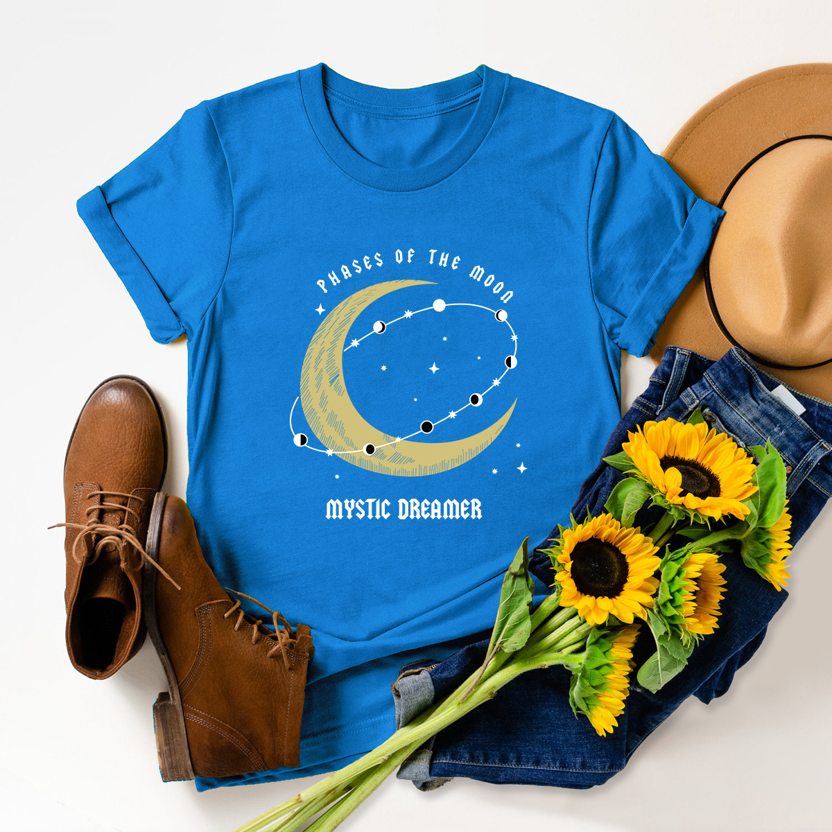 Space Moon Starry Sky Pure Cotton T-Shirt NSSN40359