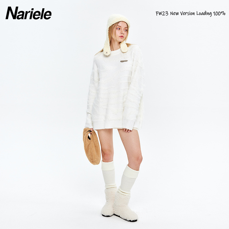 Women's Clothing HeyHenry round neck loose knit sweater autumn and winter new slim casual long sleeve couple sweater trend_voghion.com
