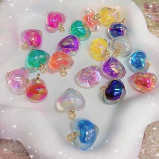 Phantom color AB acrylic love bead pendant head rope earrings bracelet bags and other jewelry accessories