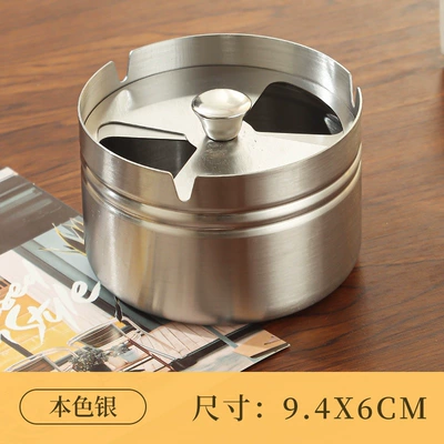 Rotating Lid, Creative Large Size, Car ashtray - commercial-and-household-models-silver