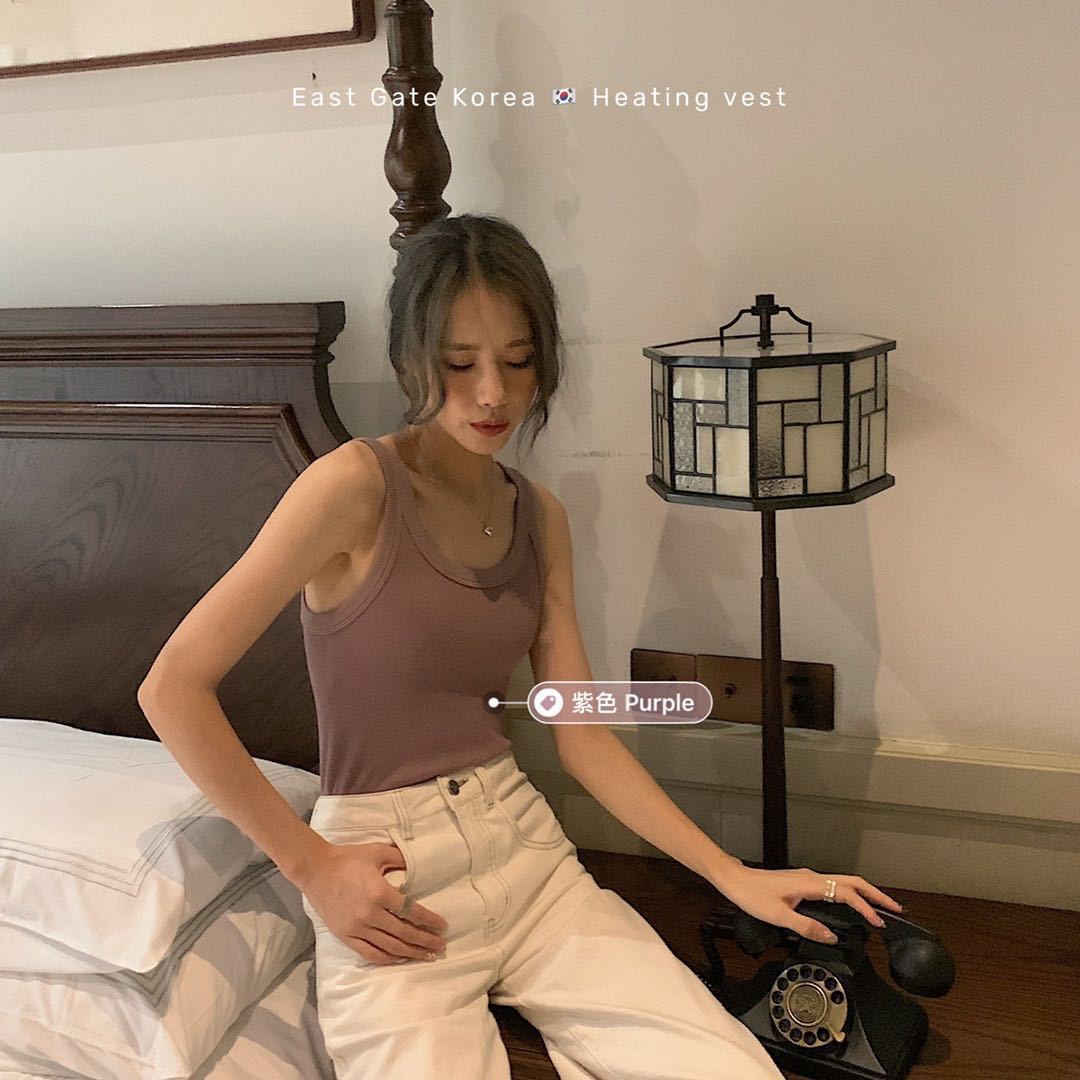 Dongdaemun Corea del Sur calefacción Chaleco de terciopelo para las mujeres de lana forrada gruesa ropa interior térmica desgaste exterior todo a juego chaleco camisa de fondo para las mujeres