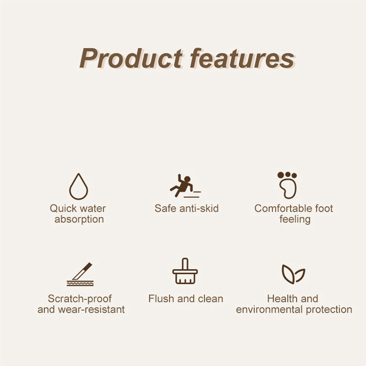 Alfombrilla absorbente de barro de diatomeas de Amazon transfronteriza Alfombrilla dura Alfombrilla de baño Alfombrilla de pie de secado rápido antideslizante para el hogar