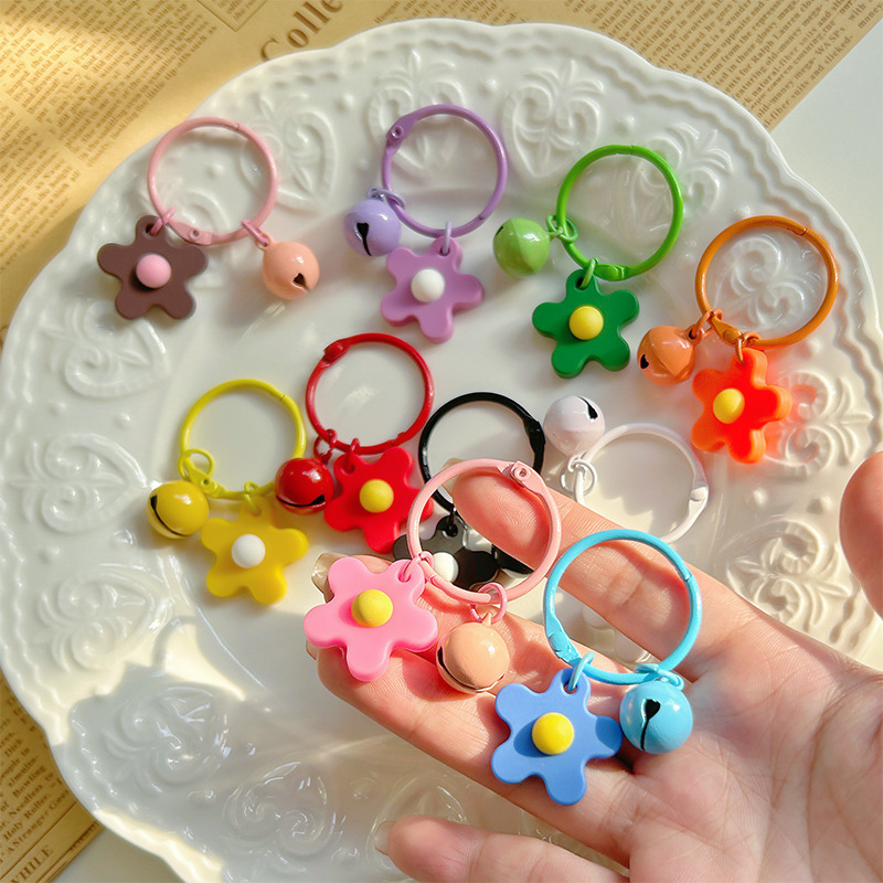Small Fresh Flower Bell Keychain Ins Style Cute Girly Heart Bag Pendant Creative Small Fresh Accessory Small Fresh Flower Bell Keychain Ins Style Cute Girly Heart Bag Pendant Creative Small Fresh Accessory