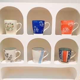 日式高温水杯陶瓷杯马克杯燕麦杯釉下彩家用办公室茶杯防烫批发