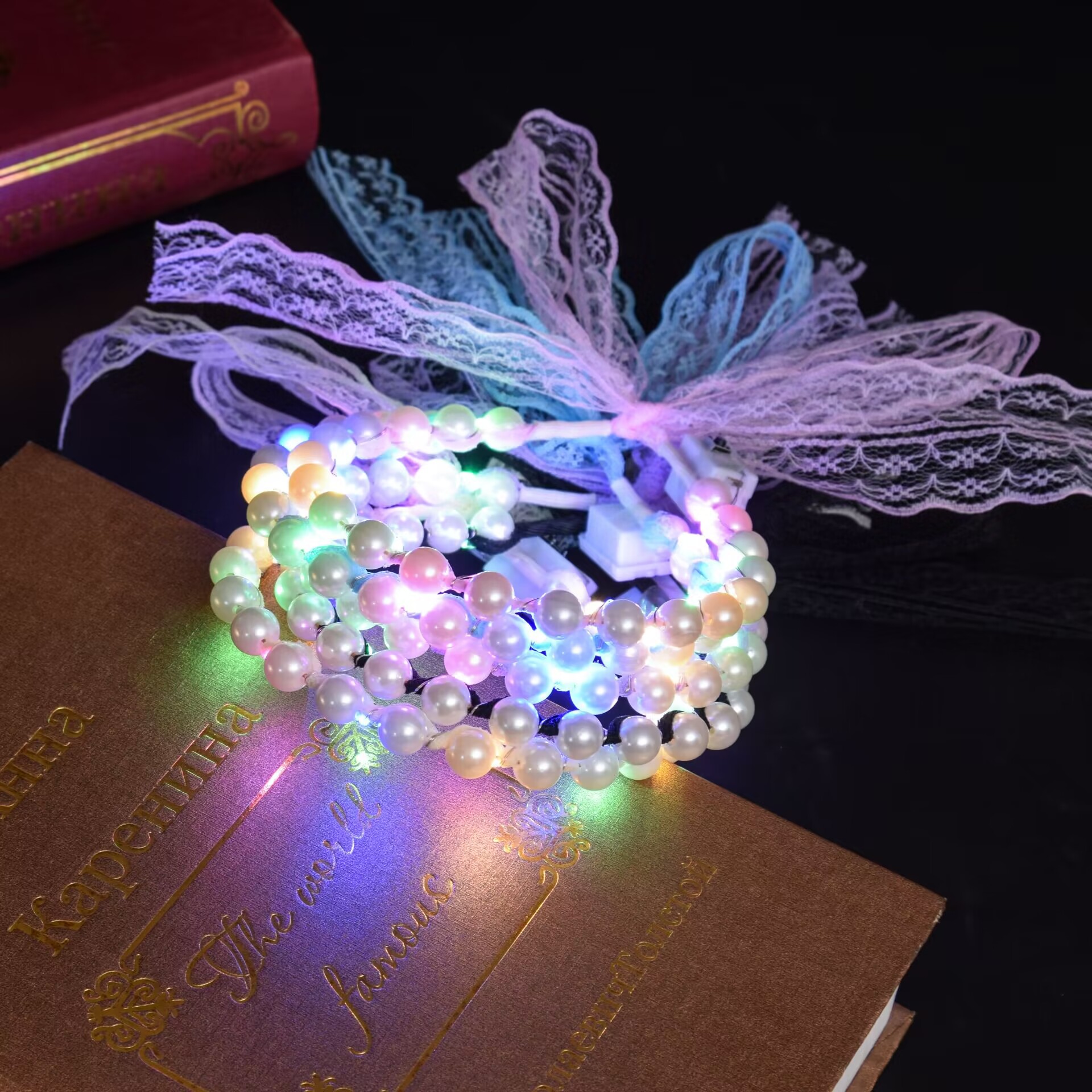 headband pearl with bow