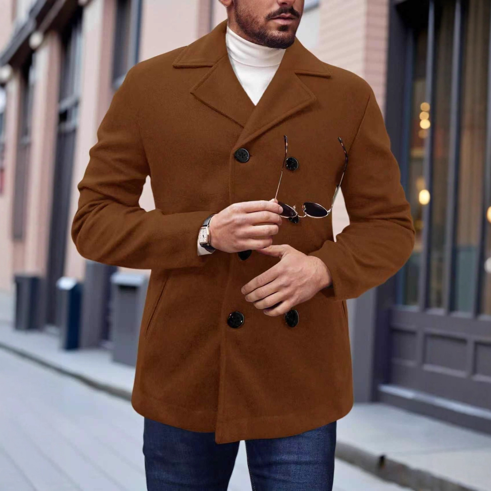 2025 Autumn/Winter Foreign Trade Cross-Border European And American Men's Woolen Coats Casual Business_voghion.com