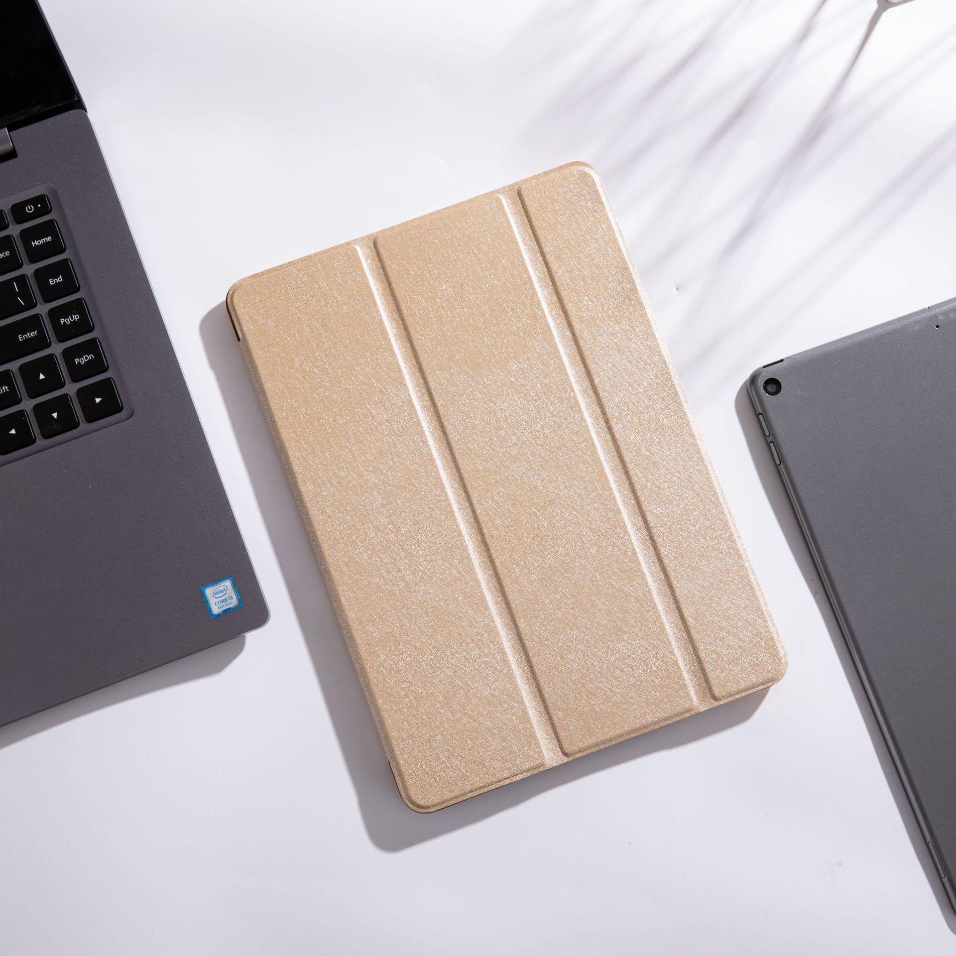 Caso protector aplicable ipad10.2 mini456 generación caso duro Pro12.9 pulgadas PC caso de cuero inteligente dormir tres veces