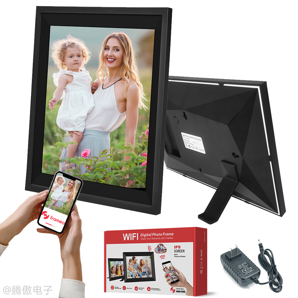 Suministro exclusivo transfronterizo de marcos de fotos inteligentes Frameo de 10.1/15.6 pulgadas, marcos de fotos digitales electrónicos con pantalla táctil y aplicación para transferencia de imágenes