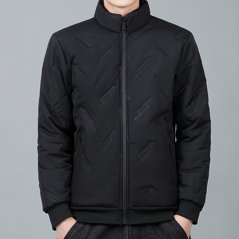 Popular Winter Men's Fleece Thickened Stand-up Collar Jacket Lamb Fleece Cotton Clothes Jacket Business Gift_voghion.com