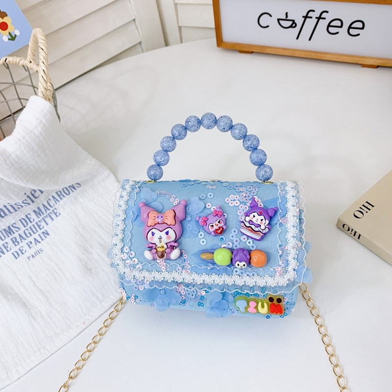 Princess Pearl bolso de cambio de verano nuevo pequeño bolso de niños de estilo de fragancia, niñas de moda bolso de hombro, bolso pequeño