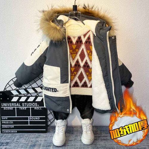 Boys 'winter cotton clothes New western-style baby winter cotton with cashmere thick warm coat children's cotton coat