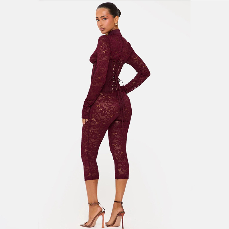 2026 estilo europeo y americano transfronterizo nueva moda sexy encaje hueco cheongsam hebilla delgada bolsas de caderas monjes cintura