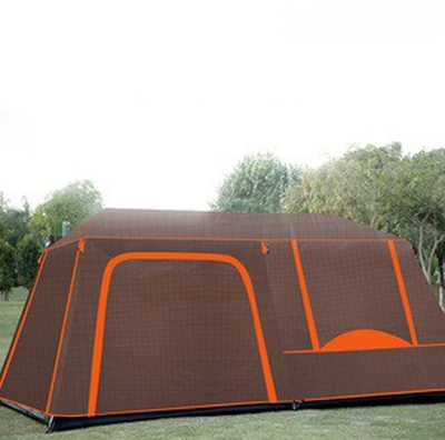 Xiamen Duobao Full-automatic Tent Super Large Two Rooms and One Hall Movable Aluminum Pole Tent in stock Factory Direct Approval