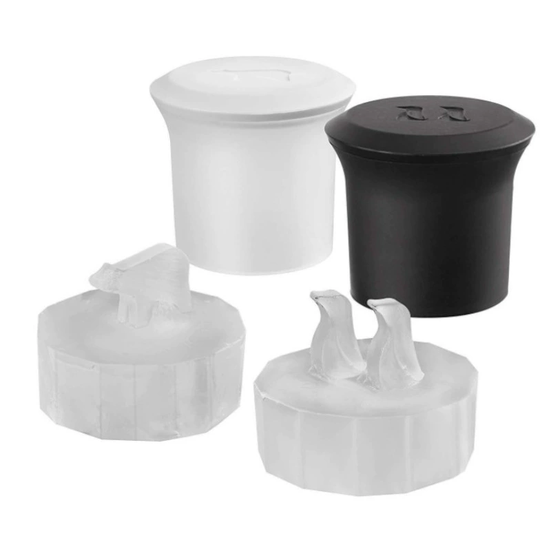 Силиконовый лоток для льда Amazon, форма для кубиков льда, набор пингвинов, белых медведей, пищевая маленькая форма для льда с крышкой, быстро замороженные кубики льда