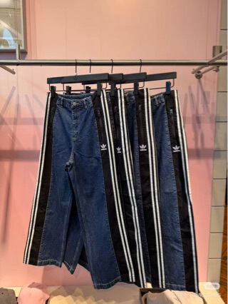 Cross-Border European and American Fashion Patchwork Striped Wide-Leg Denim Pants for Men and Women, Casual High-Waisted Straight Pants 2636 Cross-Border European and American Fashion Patchwork Striped Wide-Leg Denim Pants for Men and Women, Casual High-Waisted Straight Pants 2636