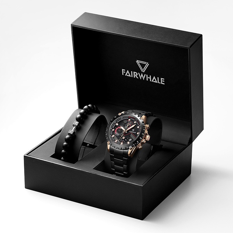 Mark Waffee Mark Fairwhale Brand Watch Cross-border Multifunctional Luminous Chronograph Waterproof Business Quartz