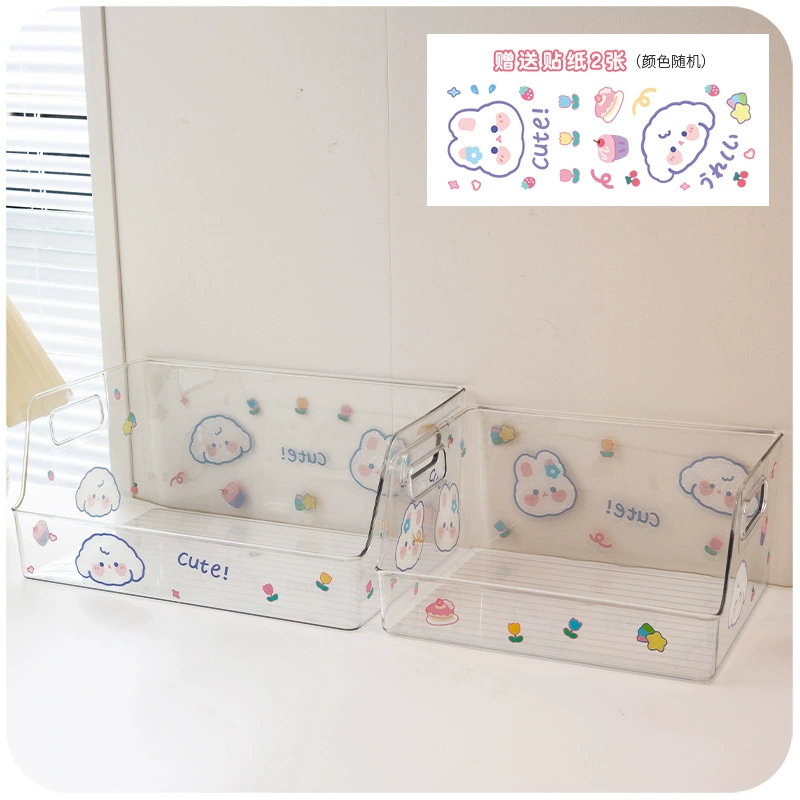 Acrylic transparent book storage box Small students put book shelf desktop desktop desk reconstruction supplies full set