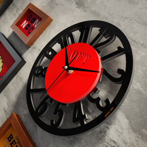 High Molecular 3164 Retro Photo Wall Combination Picture Frame Industrial Style Decorative Painting with Real Clock, Photos Can Be Changed