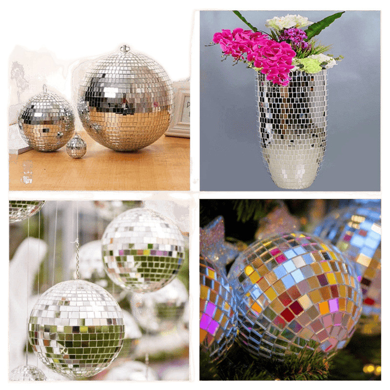 Samoprzylepne mozaikowe soczewki szklane DIY Home 3D wodoodporne dekoracje ślubne naklejki ścienne KTV odblaskowe kule_voghion.com