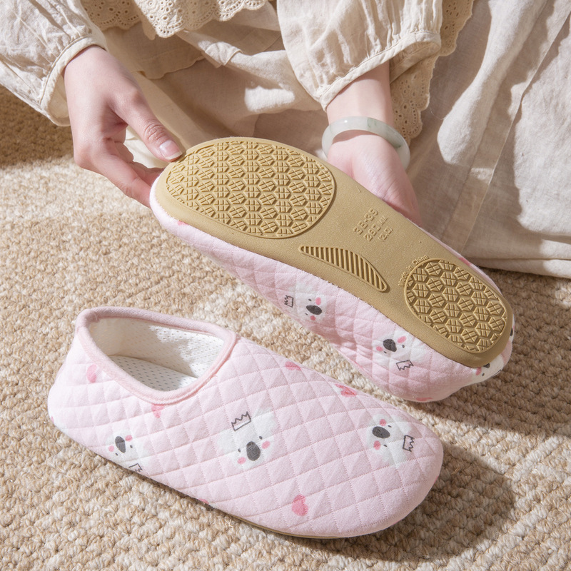 Cartoon Casual Home Maternity Slippers Indoor Thickened Non-Slip Breathable Warm Silent Soft-Soled Postpartum Shoes for Women
