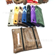 跨境时尚简约便携烟丝袋烟包手卷包磨砂皮革PU这折叠收纳袋