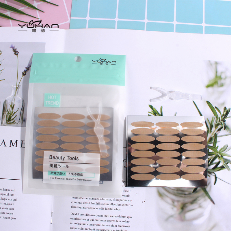 煜涵 美目貼72回 自然半圓雙眼皮貼網狀蕾絲膚色美妝批發 H335