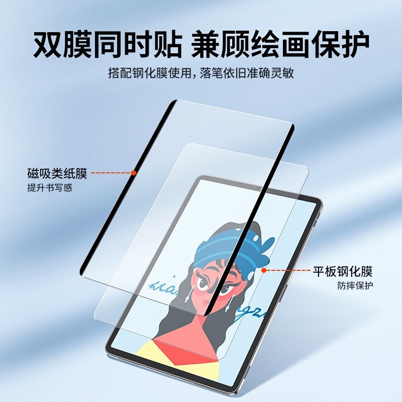 iPad用紙膜フィルム air6 磁気吸着式 ipad10 取り外し可能 マット仕上げ mini7 ケント紙 pro タブレット|undefined