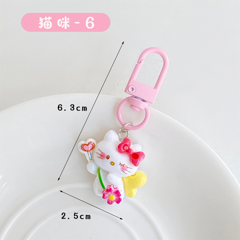 新しいさくら猫キーホルダーペンダント携帯電話かわいいペンダントジュエリー親友カップルバッグキーホルダーアクセサリー|undefined